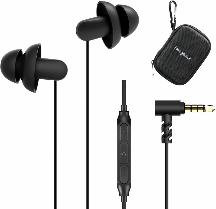 Hearprotek 2 Paar Silikon Schlaf Ohrhörer, Komfortable Anti-Lärm In-Ear Kopfhörer 3,5 mm Stecker mit