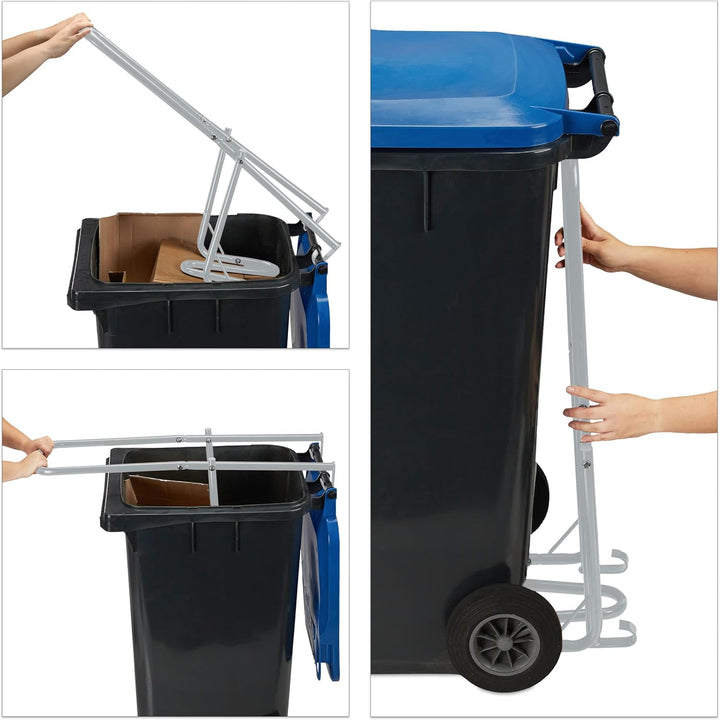 Relaxdays Müllpresse, Müllverdichter Hausmüll, Restmüll & Papier, Abfallverdichter, manuelle Hausmül