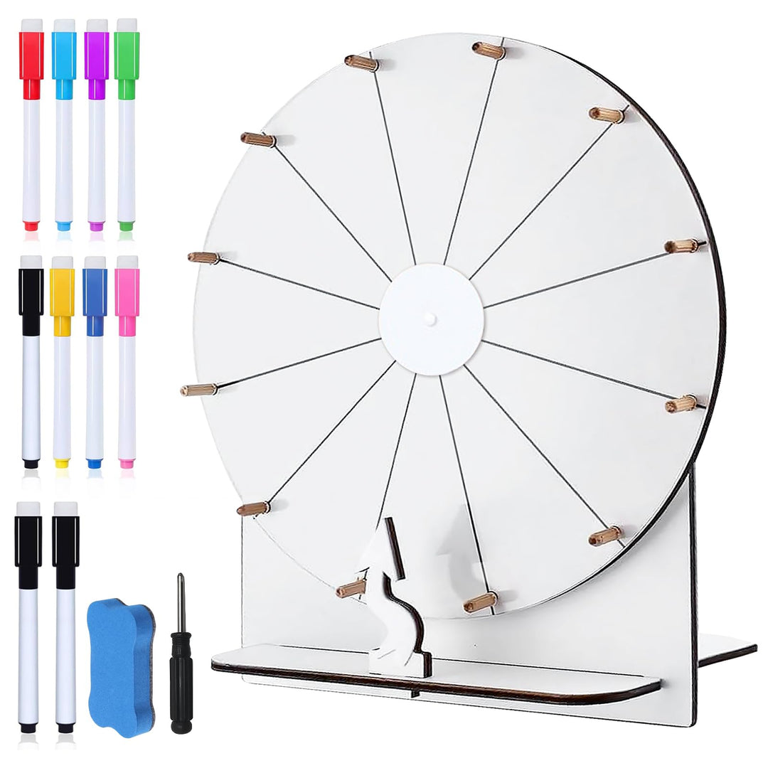 Glücksrad Zum Drehen, 29 Cm Hölzernes Glücksrad, Glücksrad Zum Selbstgestalten Mit Radiergummi Marki