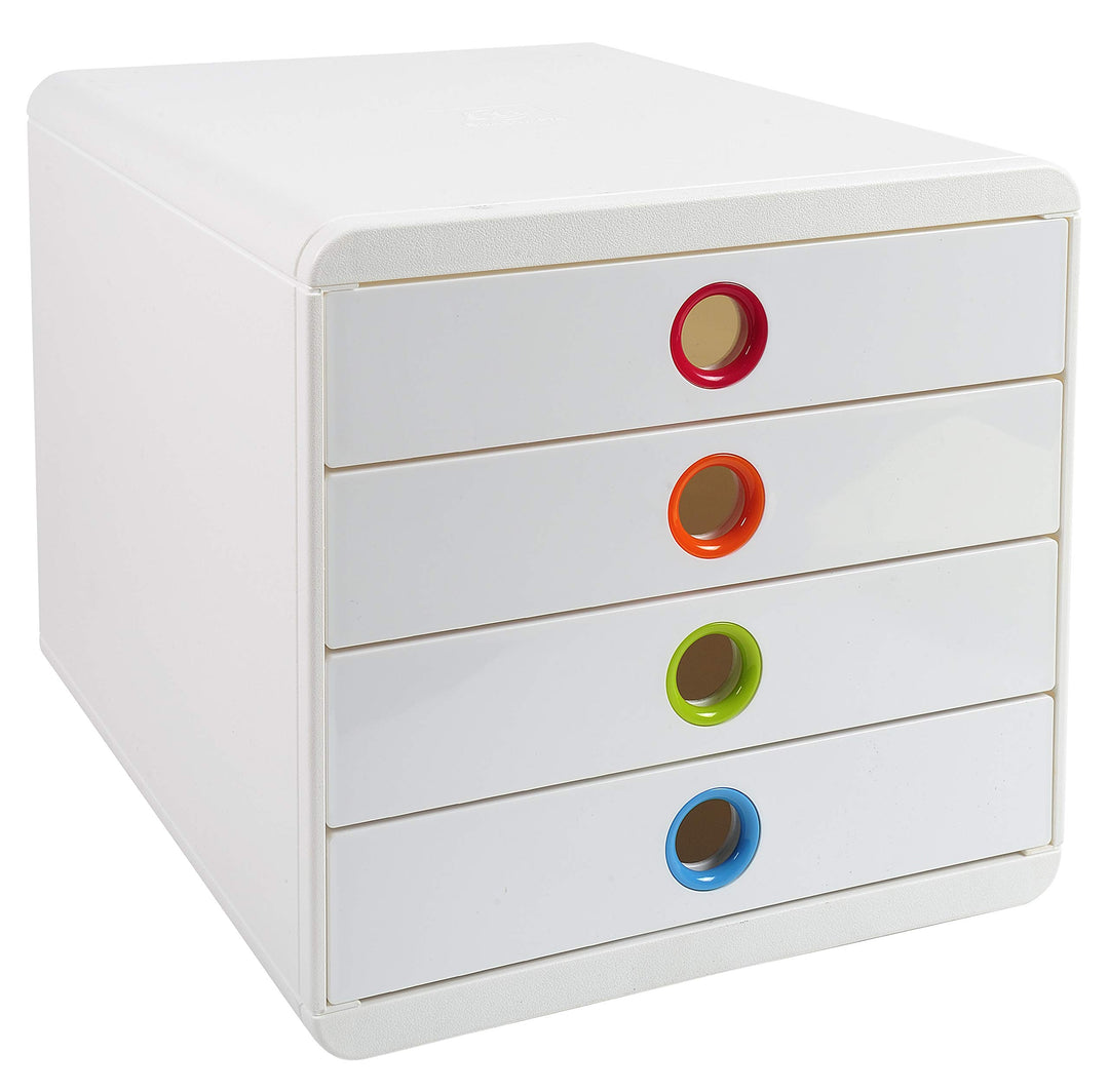 Exacompta 314398D Premium Ablagebox mit 4 Schubladen für DIN A+ Dokumente. Belastbare Schubladenbox