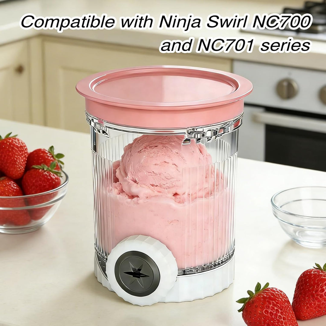 Behälter Kompatibel Mit Ninja Swirl Creami, 4 Stück 480ml Ersatzbecher Mit Deckeln, Tubs Zubehör Für