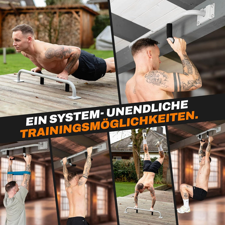 DuoBar Klimmzugstange [Wandmontage Abnehmbar] Calisthenics Equipment Homegym für Zuhause Pull Up Bar
