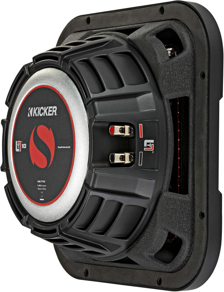 KICKER L7T102 | 25 cm (10') Square-Subwoofer - 1000/500 Watt MAX/RMS | 2X 2 Ohm Doppelschwingspule
