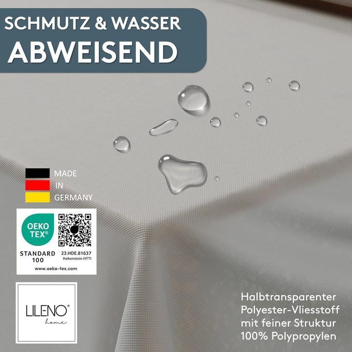 LILENO HOME Tischdeckenrolle 1,10 x 25 m - Tischdecke Mittelgrau aus Vlies - Stoffähnlich, abwaschba