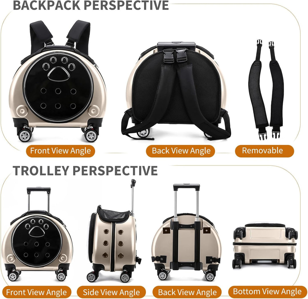 PETCUTE Haustier Rucksack,Faltbare Haustier-Tragerucksack Bis 7.5 Kg mit Herausnehmbarer Matte,Gute