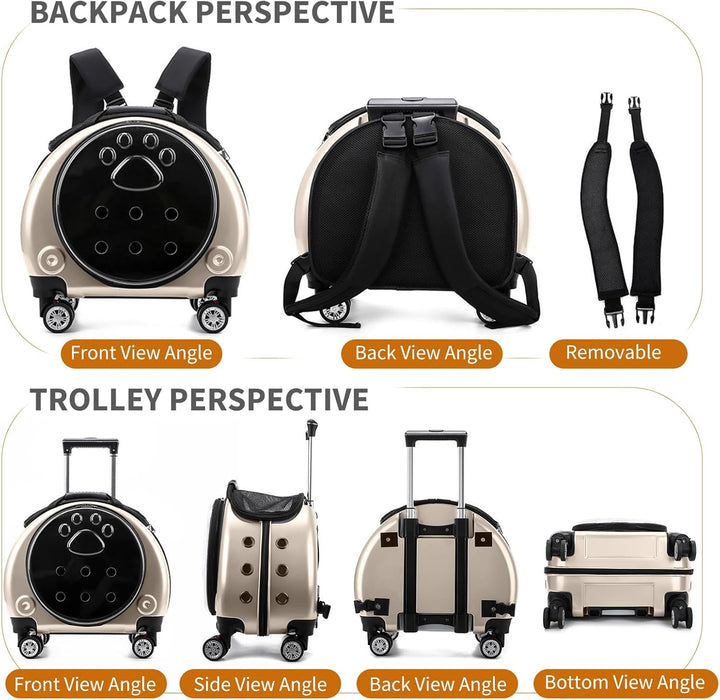 PETCUTE Haustier Rucksack,Faltbare Haustier-Tragerucksack Bis 7.5 Kg mit Herausnehmbarer Matte,Gute