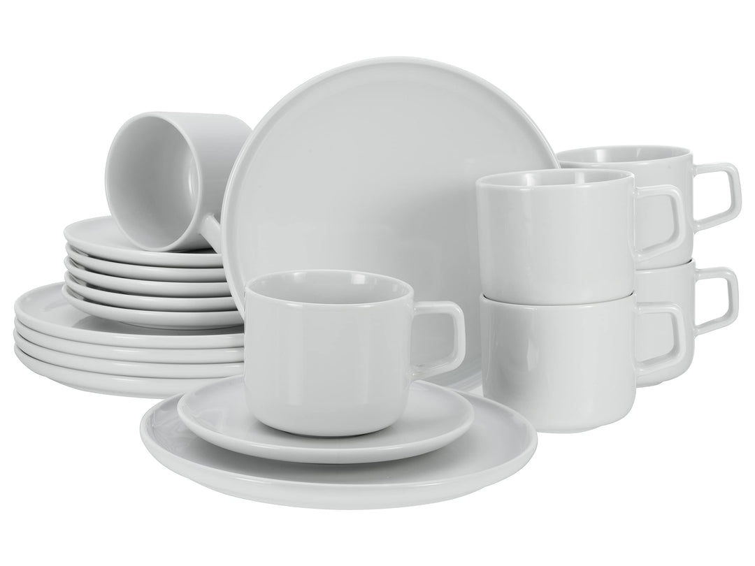 CreaTable, 16736, Serie Chef Collection WEISS, Geschirrset, Kaffeeservice 18 teilig Kaffeeservice 18