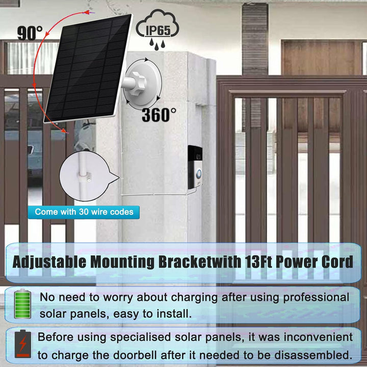 3W Solarpanel mit eingebautem 4000mAh Akku, Micro-USB-Anschluss, IP65, 4m Ladekabel, perfekte Kompat