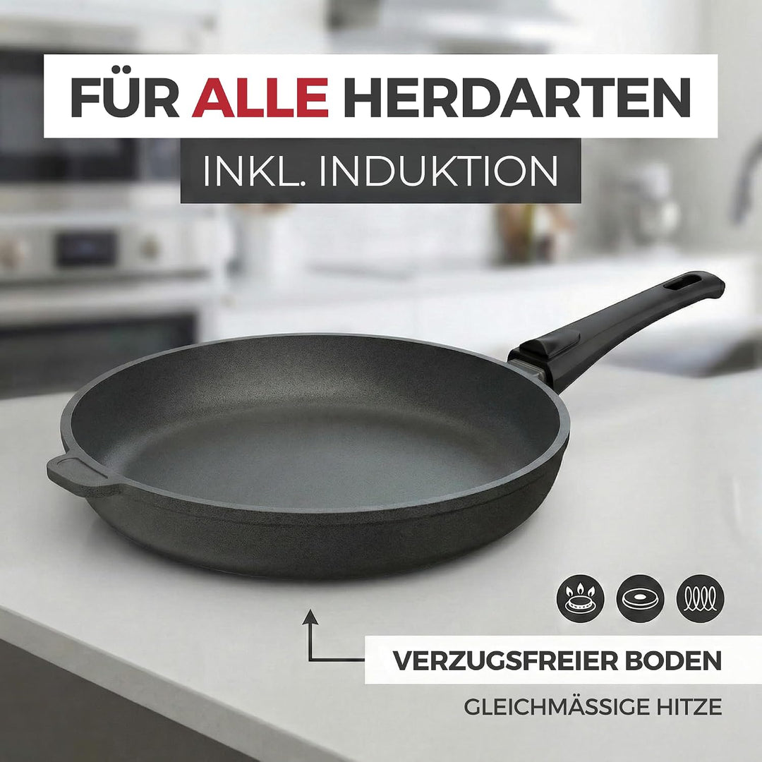 Lieblingspfanne Bratpfanne 24 cm Ø - flacher Rand 5 cm - Für alle Herdarten & Induktion - PFAS-frei