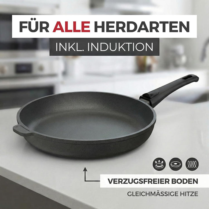 Lieblingspfanne Bratpfanne 24 cm Ø - flacher Rand 5 cm - Für alle Herdarten & Induktion - PFAS-frei