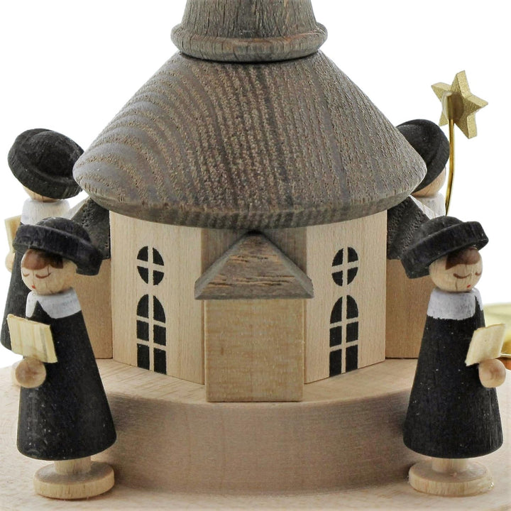 Richard Glässer Seiffen Weihnachtspyramide, Natur, 18 cm hoch