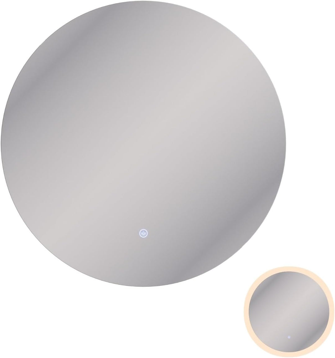 Planetmöbel NOVA Spiegel mit Beleuchtung rund, Spiegel mit LED-Licht, Dekorativer Wandspiegel ohne R