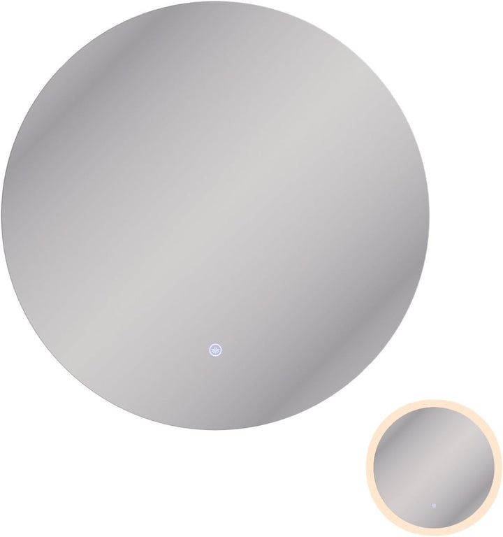 Planetmöbel NOVA Spiegel mit Beleuchtung rund, Spiegel mit LED-Licht, Dekorativer Wandspiegel ohne R