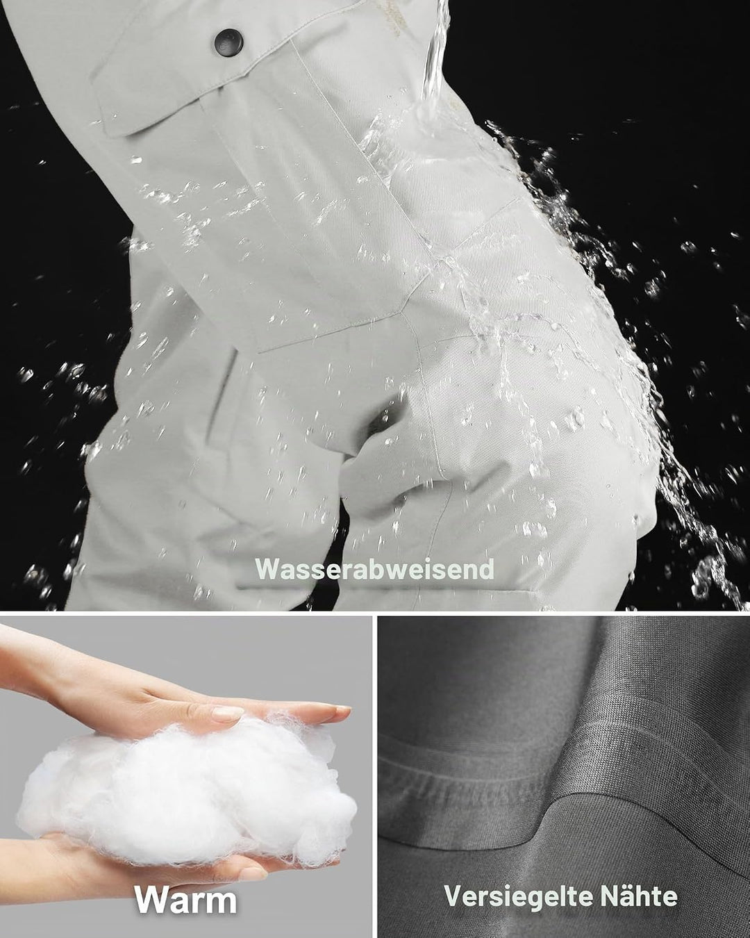 33,000ft Damen Skihose Outdoorhose Wasserdicht Winddichte Softshellhose Warme Gefütterte Thermohose