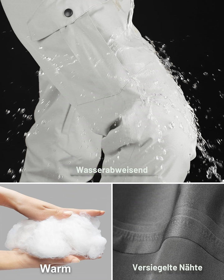 33,000ft Damen Skihose Outdoorhose Wasserdicht Winddichte Softshellhose Warme Gefütterte Thermohose