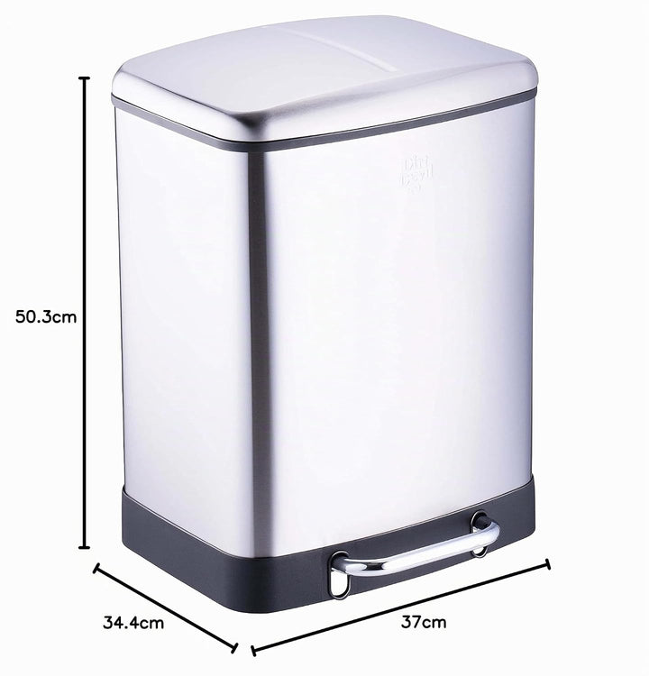 Dirt Devil Tretmülleimer 2 x 12L – Mülleimer 2 Fächer – Mülltrennsystem - Abfalleimer mit Soft Close