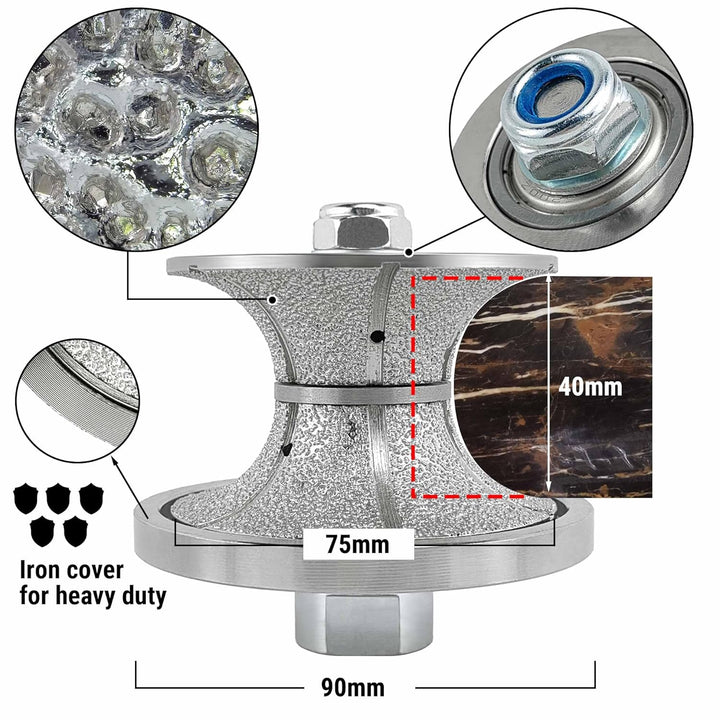 NBB Diamant-Profilscheibe Diamantfräser Fräsbohrer Trennreibahle Profilierungs-Bit für Porzellan Fli