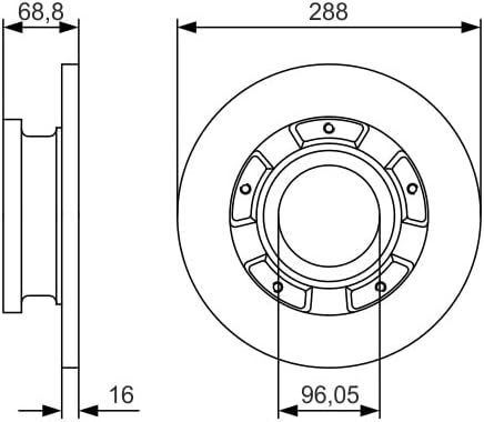 Bosch BD2122 Bremsscheiben - Hinterachse - ECE-R90 Zertifizierung - eine Bremsscheibe