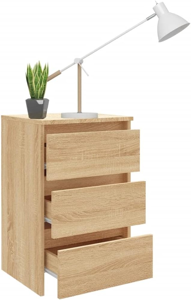 vidaXL 2X Nachttisch mit 3 Schubladen Nachtschrank Nachtkonsole Nachtkommode Schlafzimmer Schrank Ko