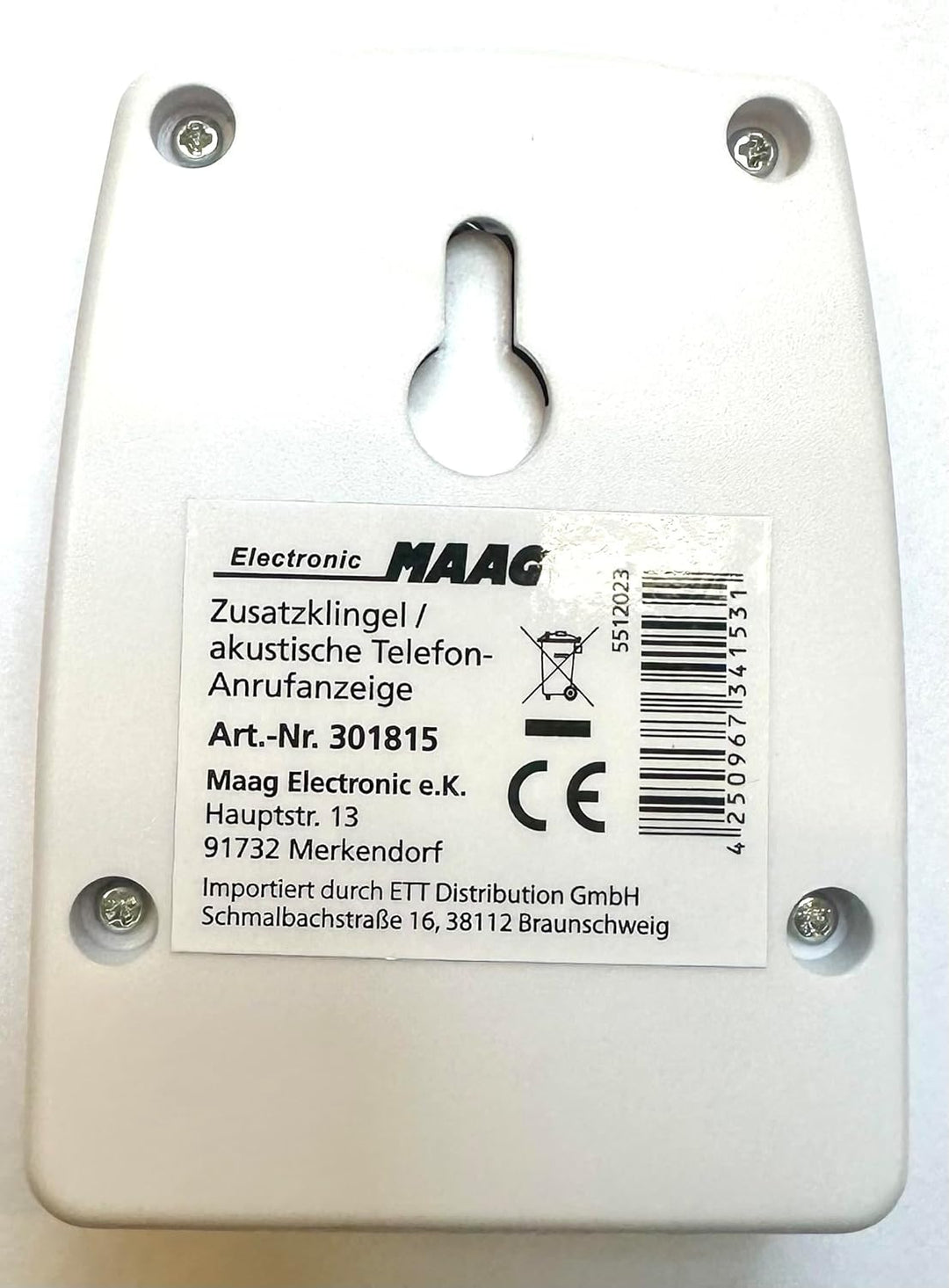 TEL. Klingeltonverstärker Ringflash Klingelton 95 dB Rufton Blitzlicht per Funk