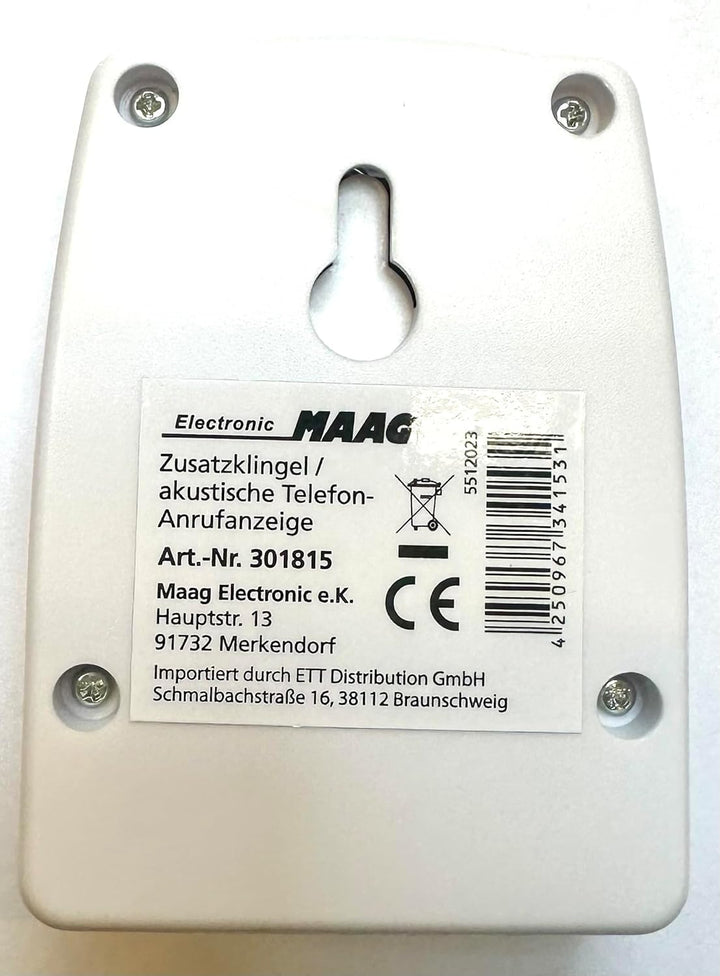 TEL. Klingeltonverstärker Ringflash Klingelton 95 dB Rufton Blitzlicht per Funk