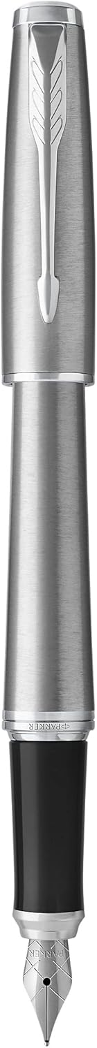 Parker Urban Füller | Metro Metallic | Füllfederhalter mit mittlerer Feder und blauer Tinte | Gesche