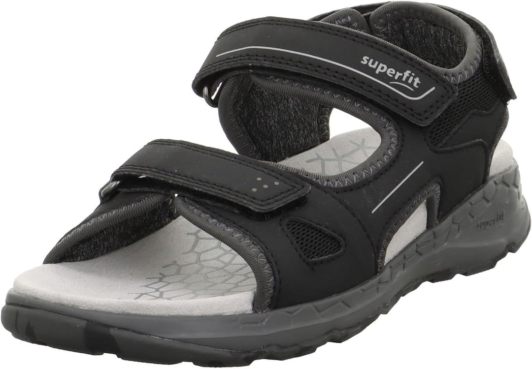 Superfit Jungen Criss Cross Sandale 38 EU Schwarz Hellgrau 0010, 38 EU Schwarz Hellgrau 0010