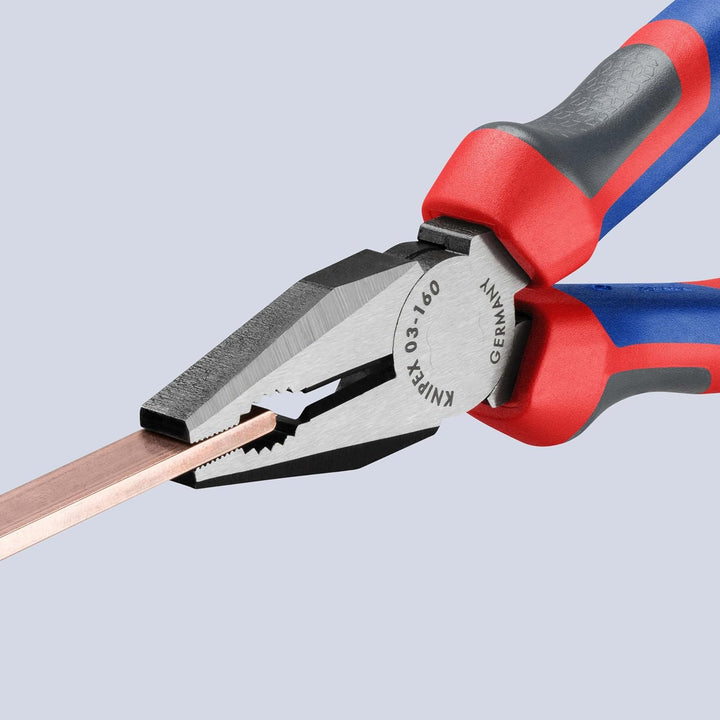 Knipex Kombizange schwarz atramentiert, mit Mehrkomponenten-Hüllen 160 mm 03 02 160 160 mm atramenti