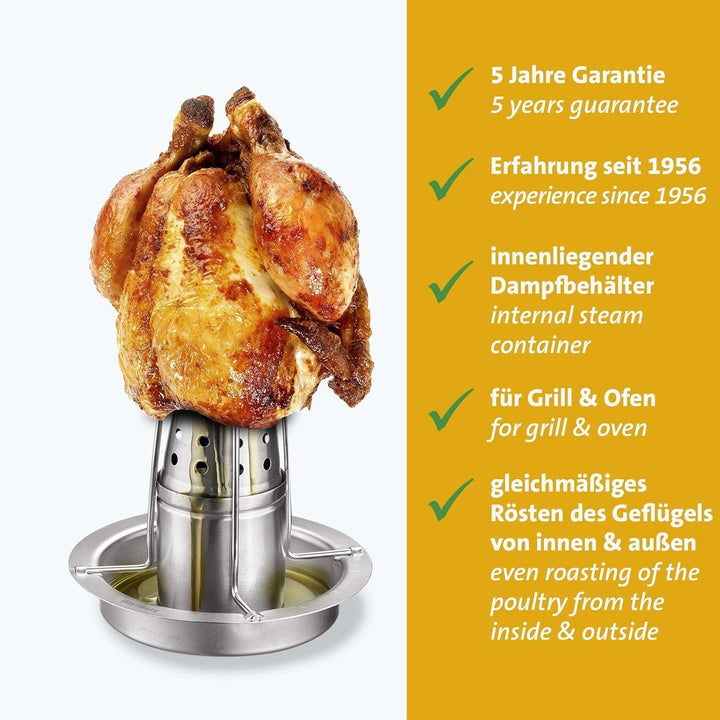 Westmark Hähnchengriller – Praktischer Helfer für das gleichmässige und krosse garen Ihrer Brathähnc