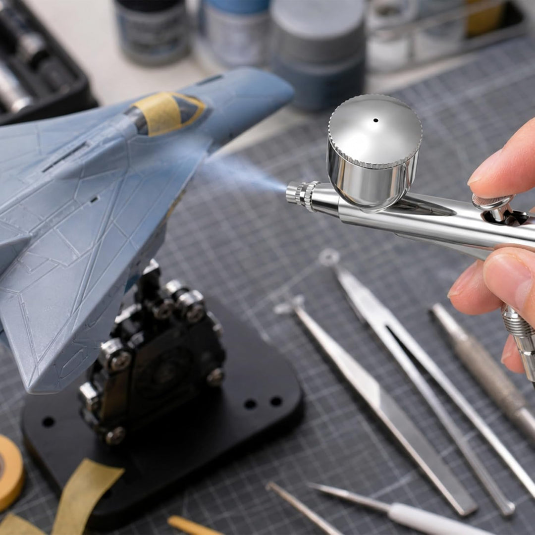 Gocheer Airbrush Set AG131 – mit 3 Düsensätzen (Nadeln 0,2/0,3/0,5 mm, Farbbehälter mit 40/20/9 ml F
