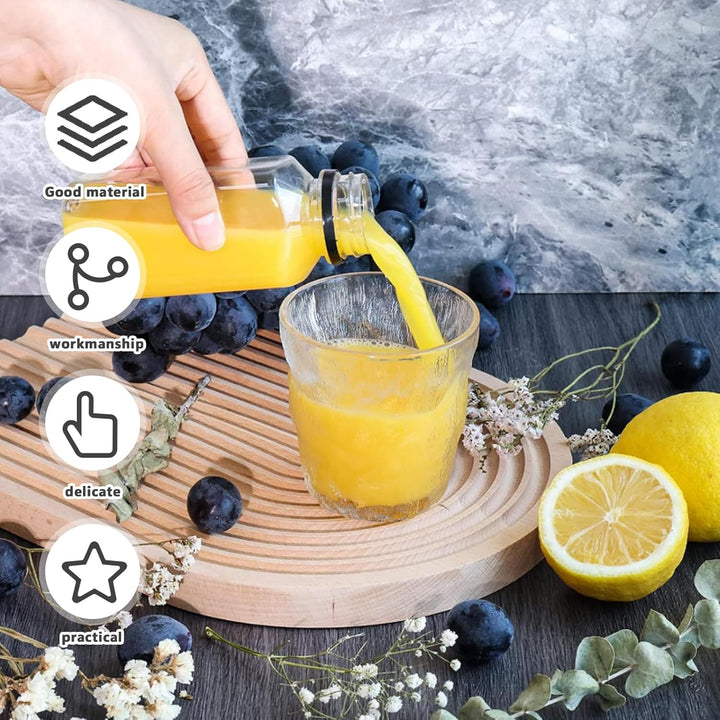 24 Stück 150ml Kunststoff Saftflaschen zum Befüllen, Leere Flaschen Kunststoff Wiederverwendbare Kle