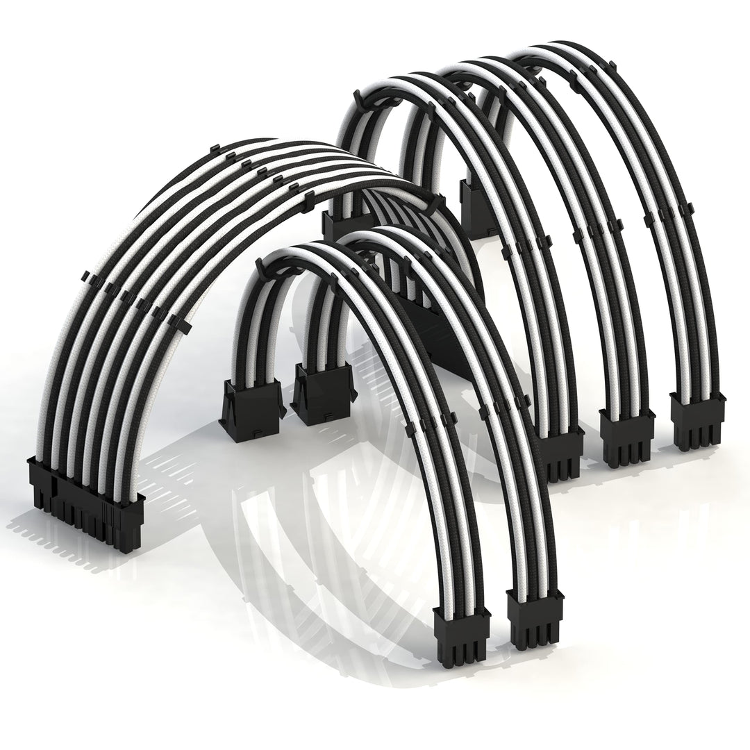 LINKUP - AVA 50cm PSU Kabelverlängerung Ummantelt GPU Nach Mass PC Stromversorgung mit Kamm-Kit - Ko