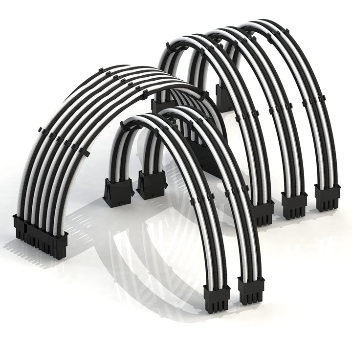 LINKUP - AVA 50cm PSU Kabelverlängerung Ummantelt GPU Nach Mass PC Stromversorgung mit Kamm-Kit - Ko