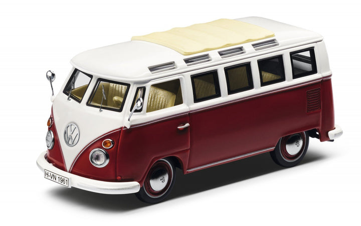 Original Volkswagen Modellauto T1 Samba Bus Rot/Cream 1:43