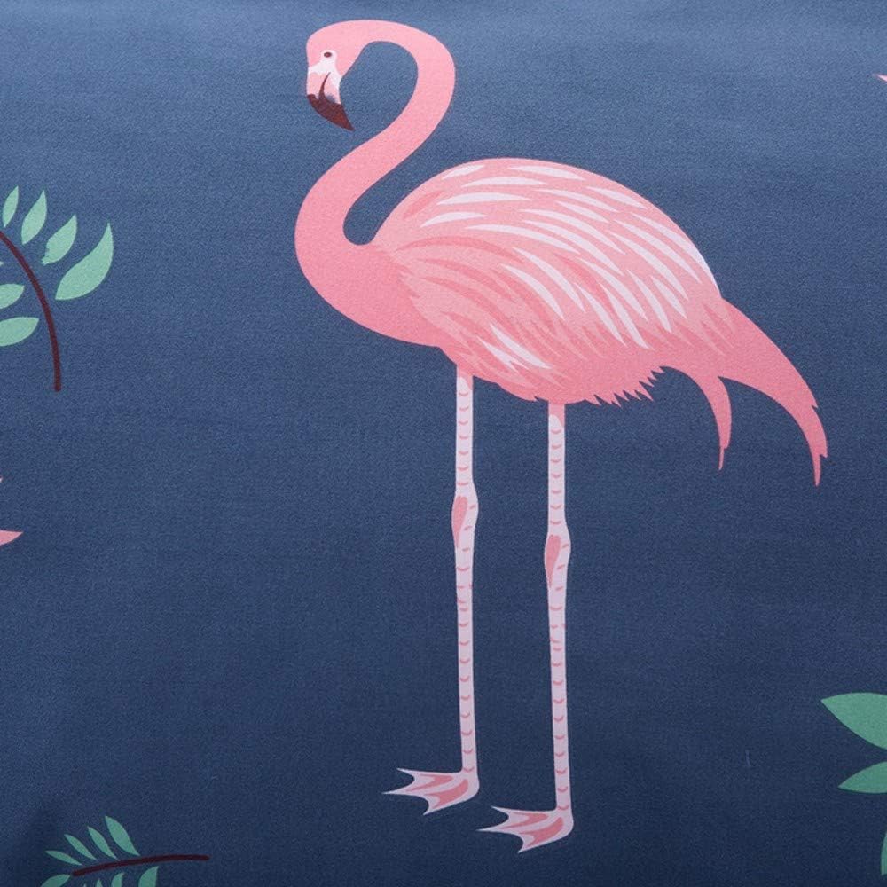 Loussiesd Flamingo Bettwäsche Set Blau & Rosa Bettbezug mit 1 Kissenbezug 2 teilig 155x220cm+80x80cm