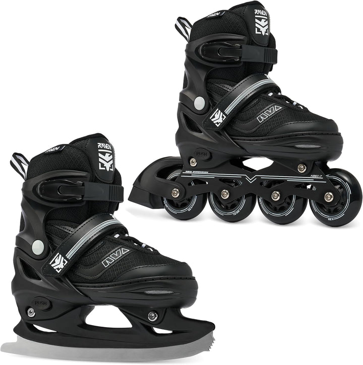 Raven Verstellbare Inline Skates Drill optional als 2in1 - Kugellager Carbon Abec7 - DSAS - Double-S
