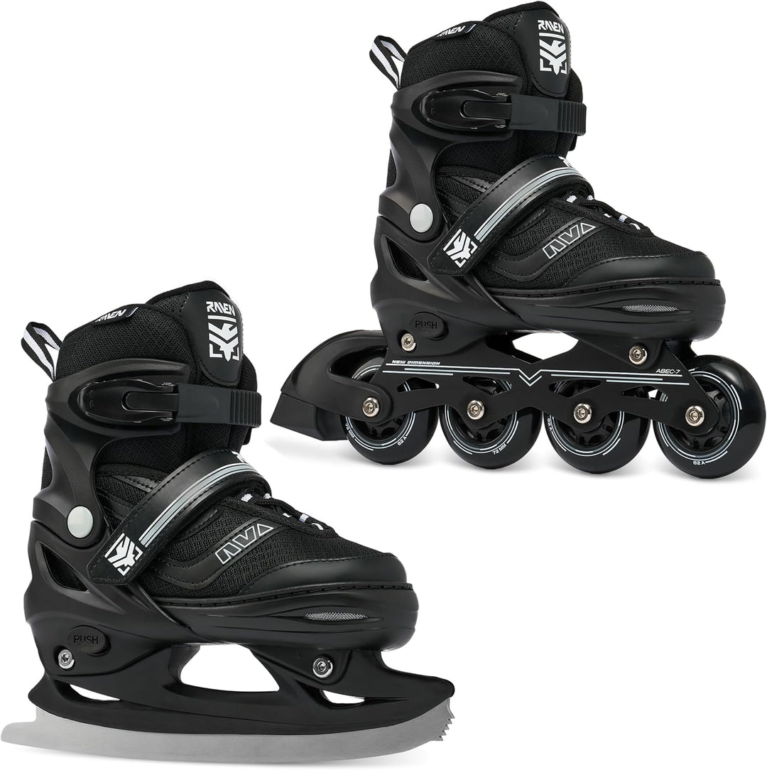 Raven Verstellbare Inline Skates Drill optional als 2in1 - Kugellager Carbon Abec7 - DSAS - Double-S