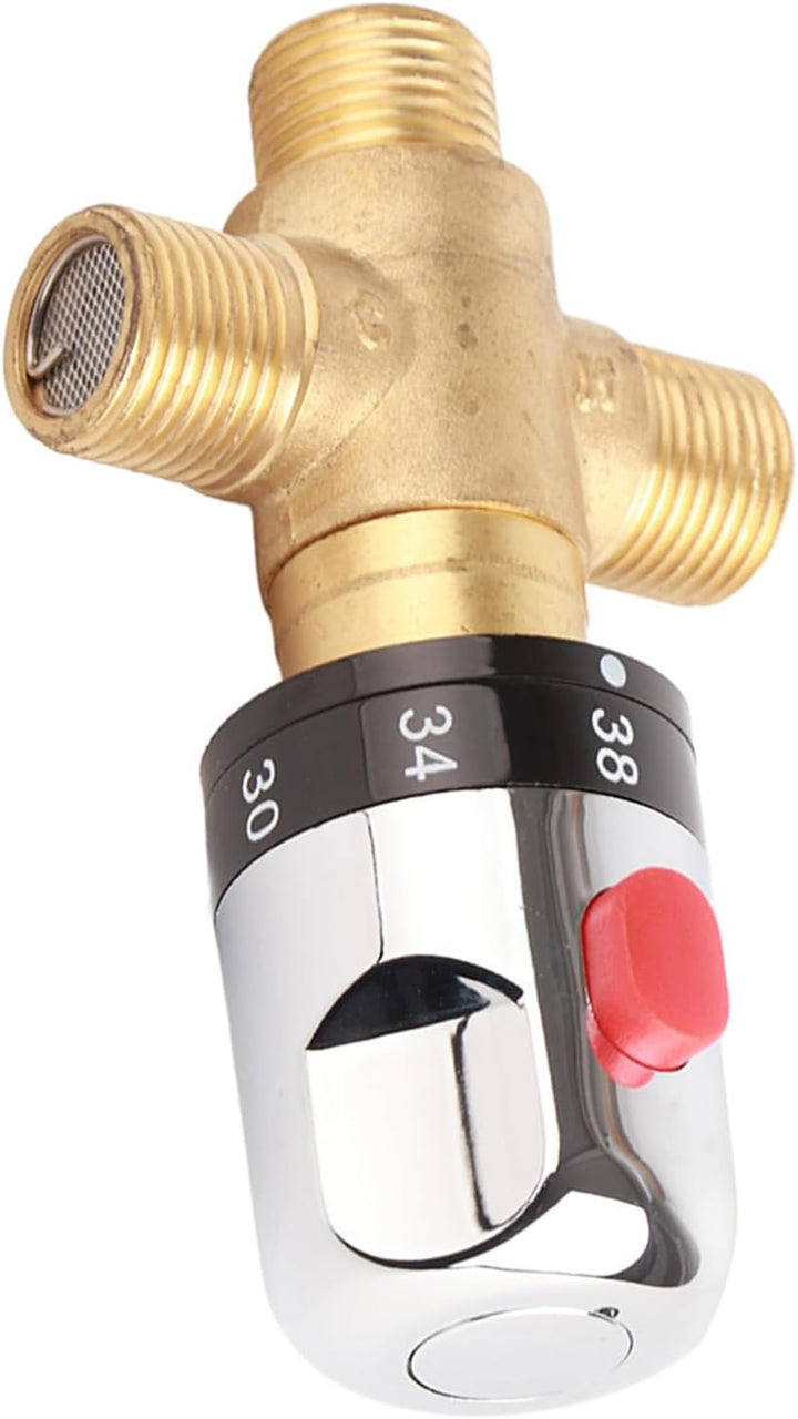 FTVOGUE Messing Thermostat Mischventil Rohr Becken Wassertemperatur Thermostat Steuerwerkzeug für Kü