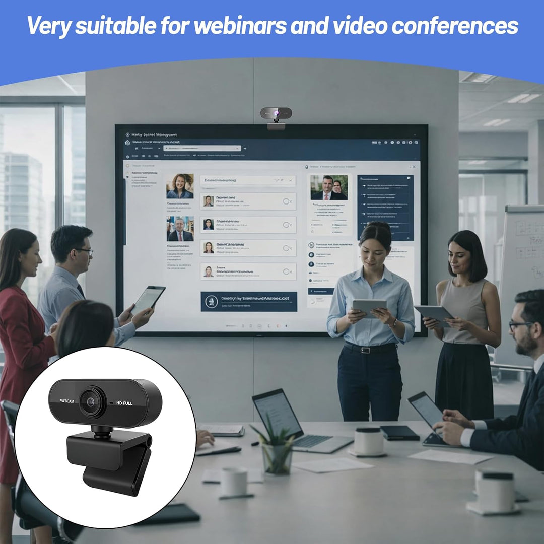 Webcam mit Mikrofon, 1080p, für Computer, Mac-Book, Microsoft Teams, Spiele und Live-Konferenzen