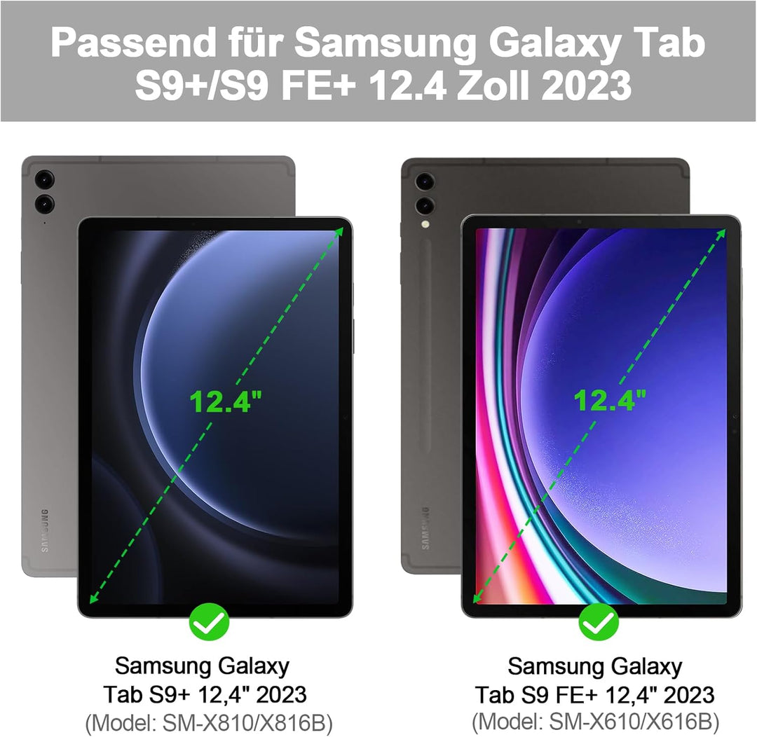 Bettdow für Samsung Galaxy Tab S10+/S10 Plus Tastatur Hülle, QWERTZ Layout Abnehmbarer Beleuchtete T