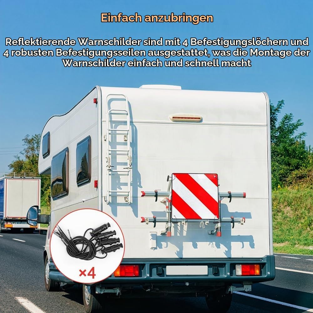 2in1 Warntafel Italien Und Spanien, Warntafel Fahrradträger, Faltbar, 50x50 cm Alu Reflektierend War