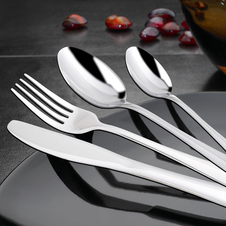 KitchenBoss Besteck Set Cutlery Set: 4 Personen Besteckset，Edelstahl Besteck，Essbesteck 20 Teilig Sp