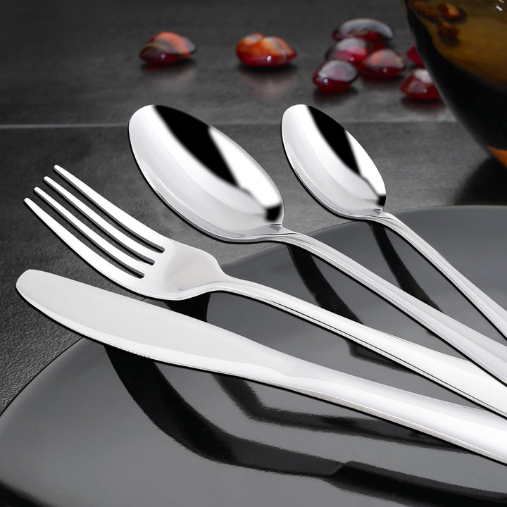 KitchenBoss Besteck Set 6 Personen: Besteckset 30 Teilig, Cutlery Set, Edelstahl Besteck, Essbesteck