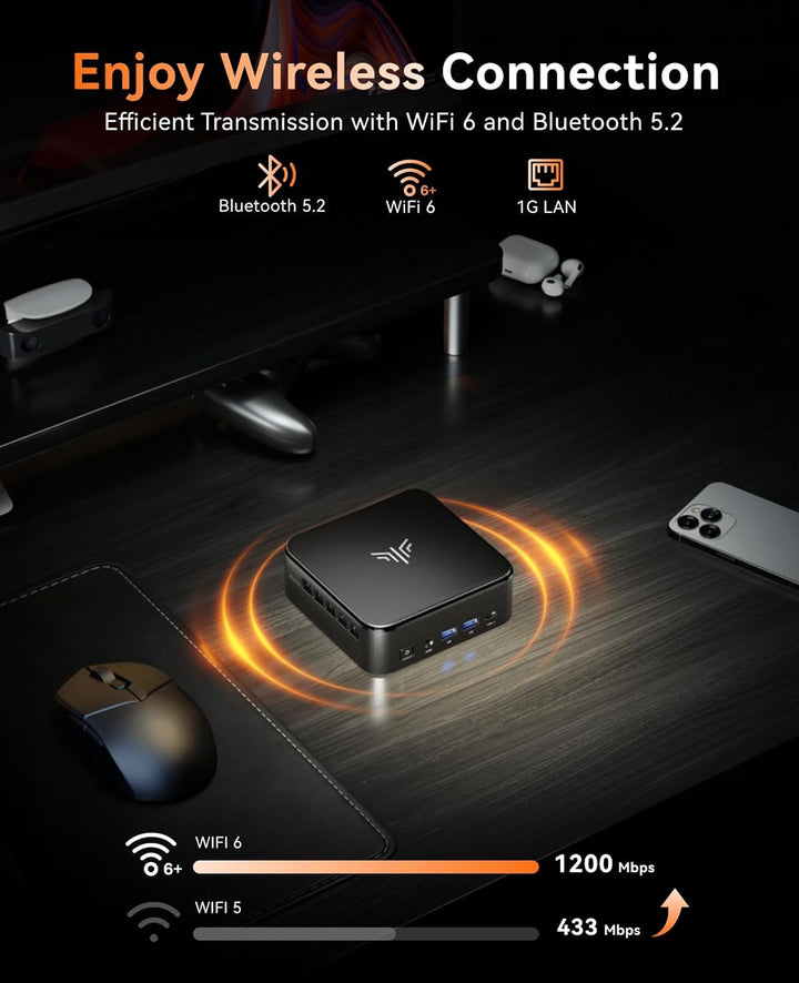 NiPoGi AM02PRO Mini PC AMD Ryzen 7 5700U 16GB Dual DDR4 512GB SSD Micro Desktop Computer mit Radeon