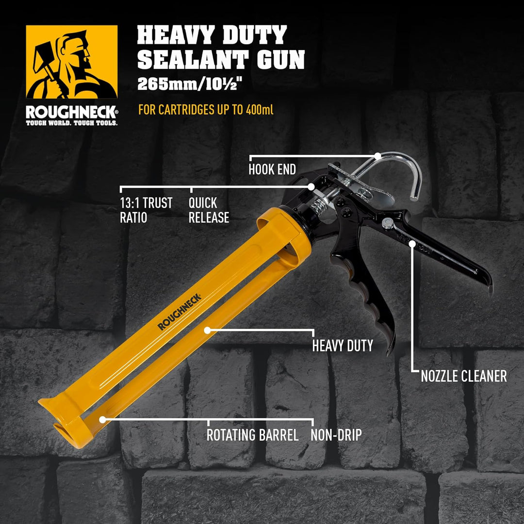 ROUGHNECK Semi Barrel Professional Caulking Gun 265mm 10.1/2 Inch