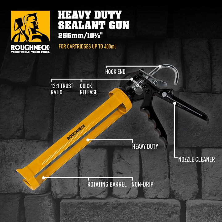 ROUGHNECK Semi Barrel Professional Caulking Gun 265mm 10.1/2 Inch