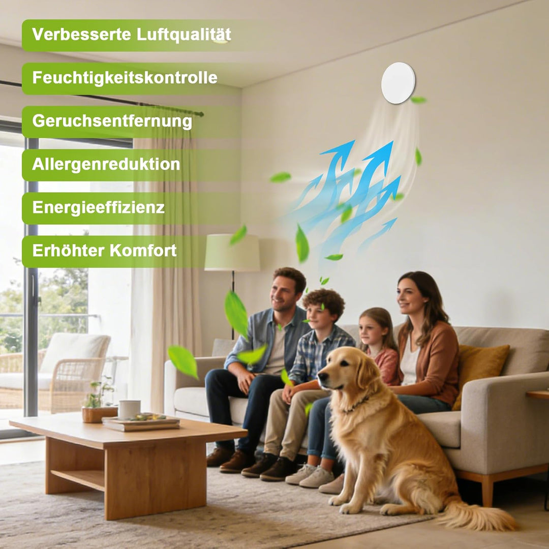 Badlüfter 100mm mit Rückstauklappe Leise Abluftventilator 12W Badezimmer Lüfter Weiss Wandventilator