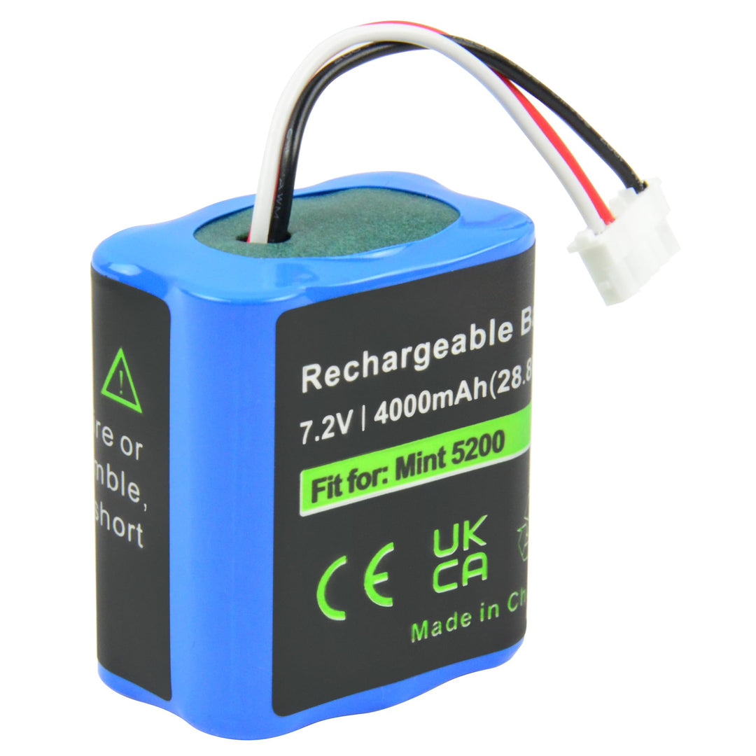 iPrize 7.2V 4000 mAh NI-MH Ersatzakku für iRobot Braava 380T 380 390T 390, Mint 5200 5200B 5200C Sta