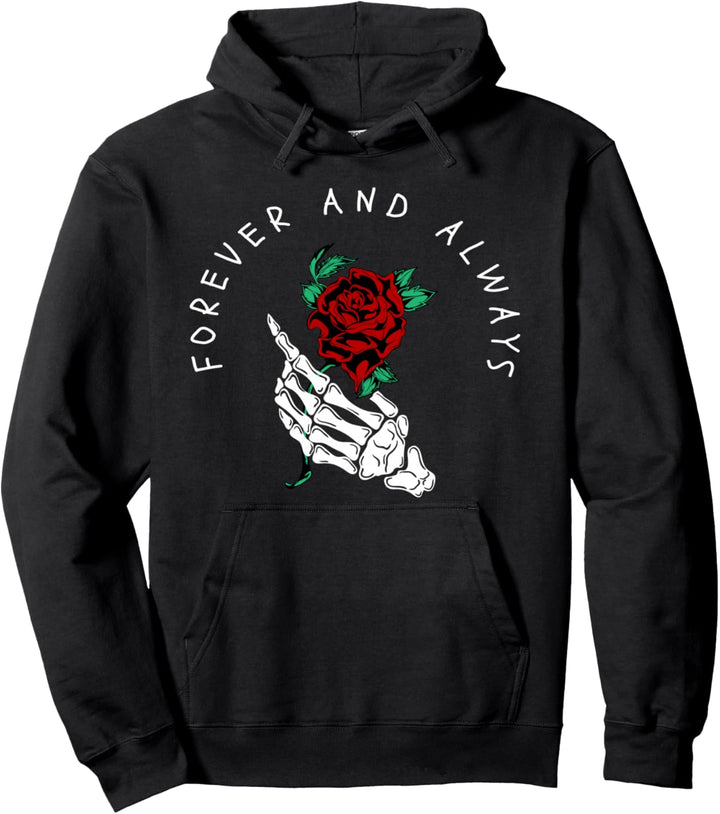 Forever and always Rose - Sad Aesthetic Edgy Streetwear Pullover Hoodie