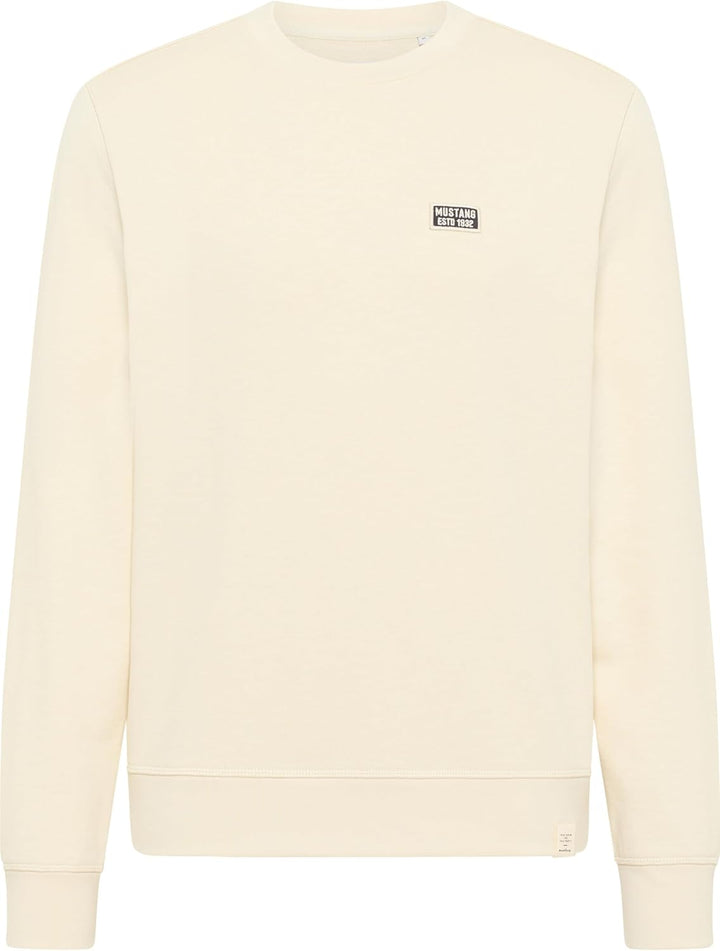 MUSTANG Herren Style Ben Crewneck Sweatshirt XXL White Asparagus 3000, XXL White Asparagus 3000